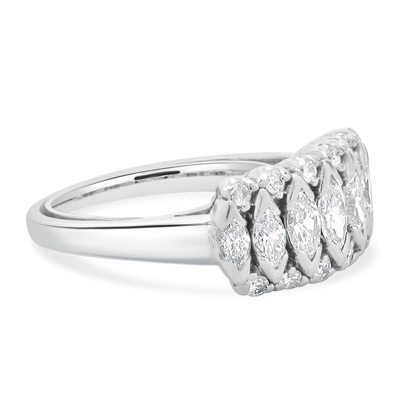 Platinum Marquise Diamond Band