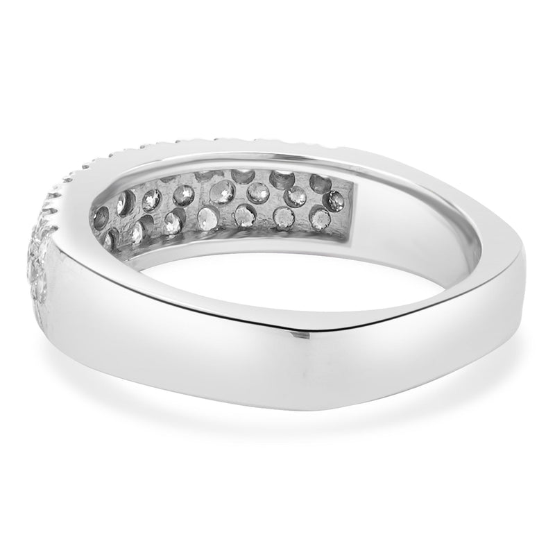14 Karat White Gold Pave Diamond Euro Shank Ring