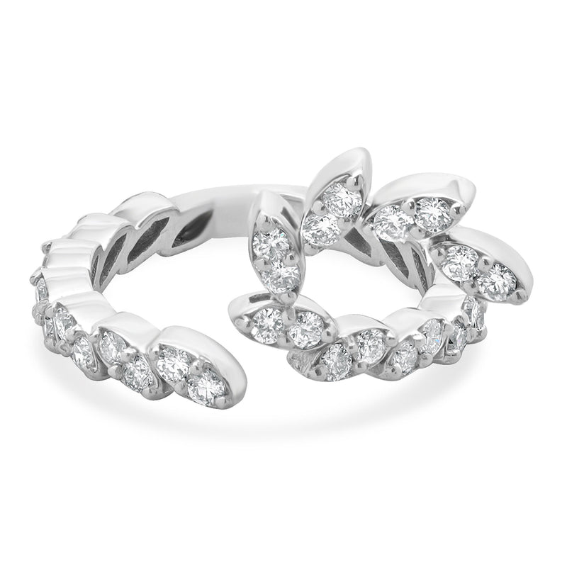 14 Karat White Gold Flexible Diamond Serpenti Ring