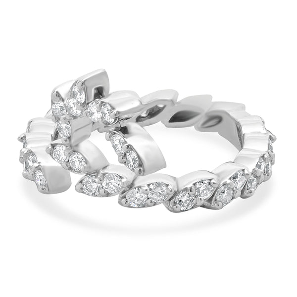 14 Karat White Gold Flexible Diamond Serpenti Ring