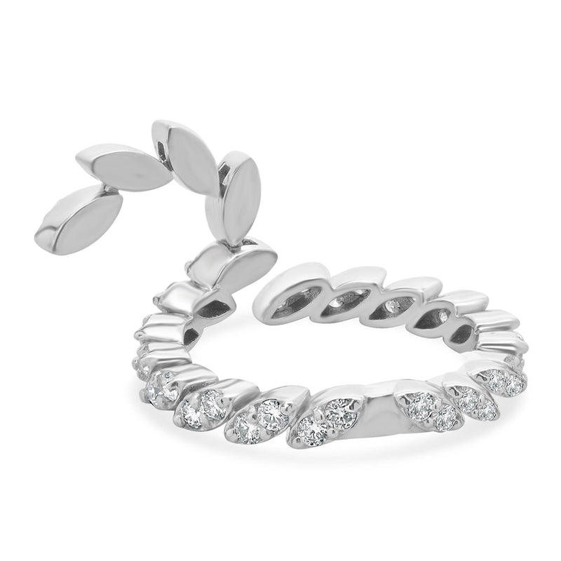 14 Karat White Gold Flexible Diamond Serpenti Ring