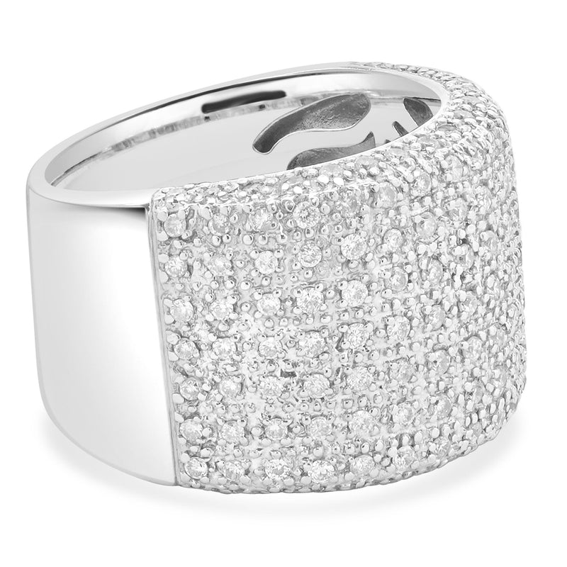 14 Karat White Gold 9 Row Pave Diamond Band