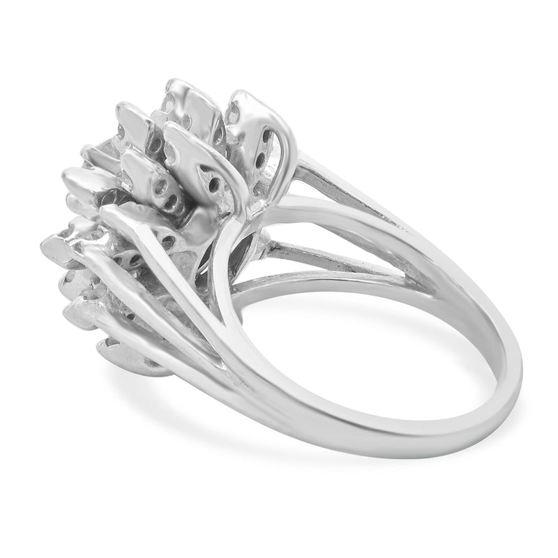 14 Karat White Gold Diamond Cocktail Ring