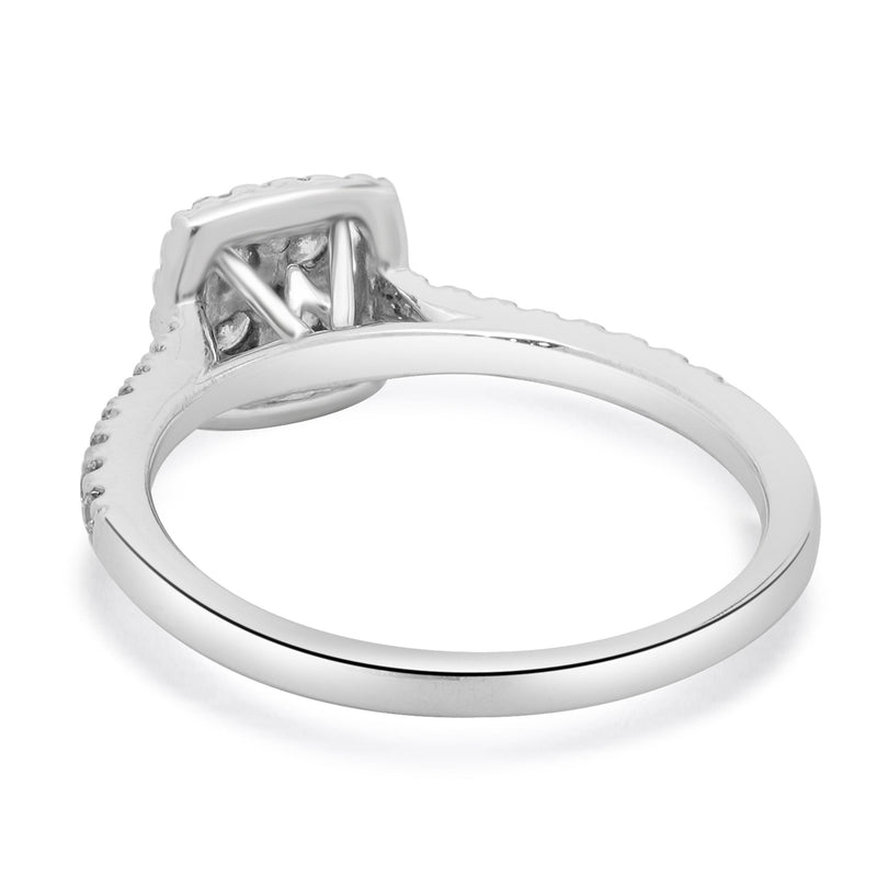10 Karat White Gold Diamond Cluster Ring