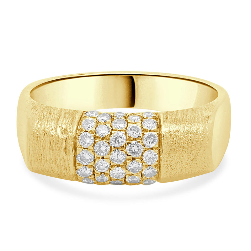 18 Karat Yellow Gold Diamond Pave Ring