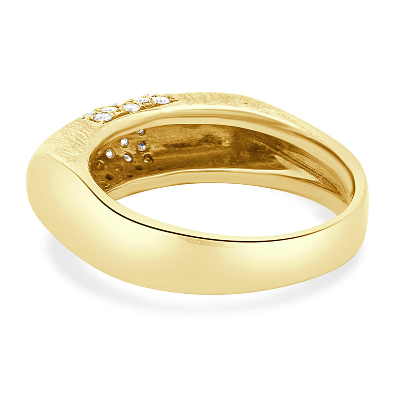 18 Karat Yellow Gold Diamond Pave Ring