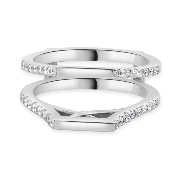 14 Karat White Gold Diamond Ring Guard
