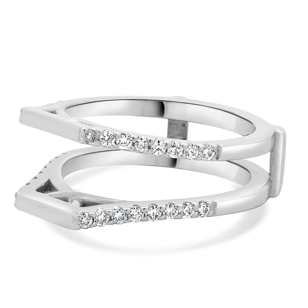 14 Karat White Gold Diamond Ring Guard