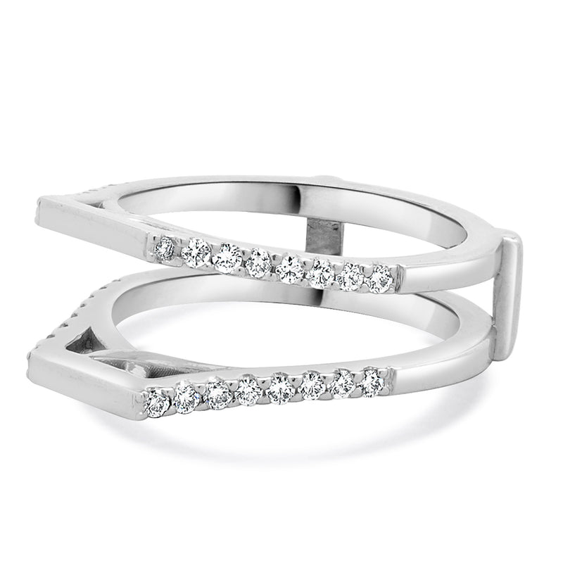 14 Karat White Gold Diamond Ring Guard