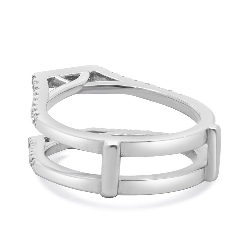 14 Karat White Gold Diamond Ring Guard