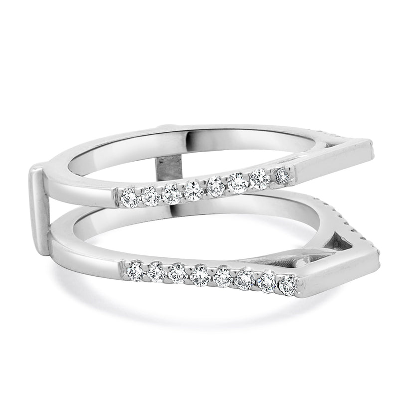 14 Karat White Gold Diamond Ring Guard