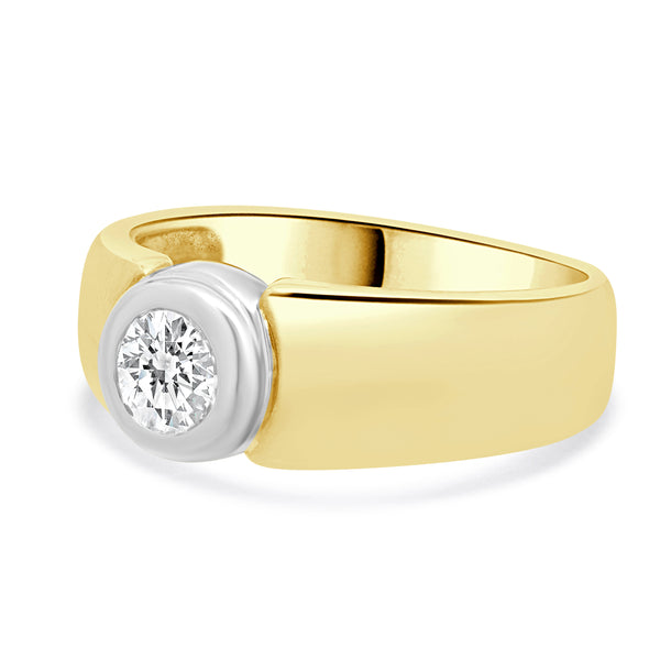 14 Karat Two-Tone Bezel Set Diamond Band