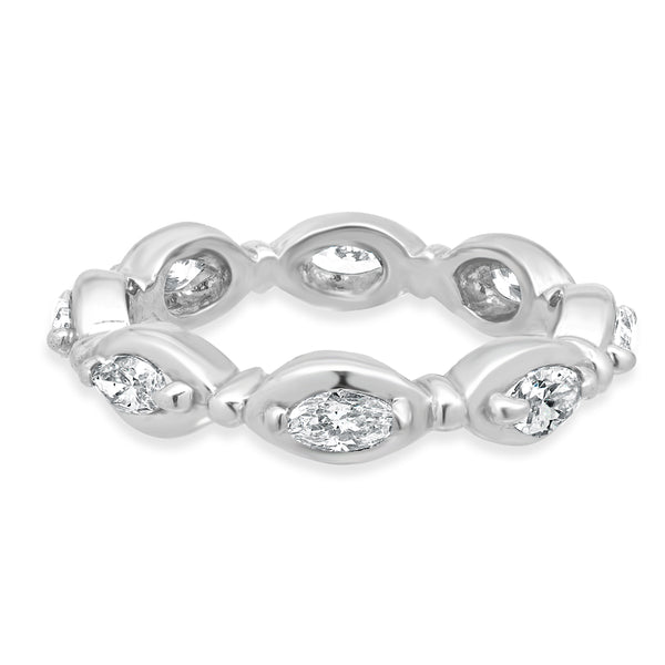 14 Karat White Marquise Diamond Eternity Band