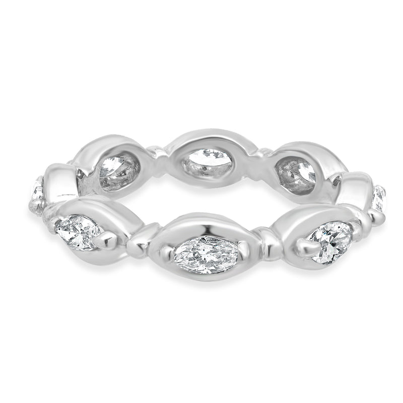 14 Karat White Marquise Diamond Eternity Band