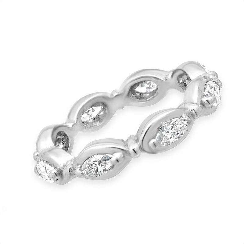 14 Karat White Marquise Diamond Eternity Band