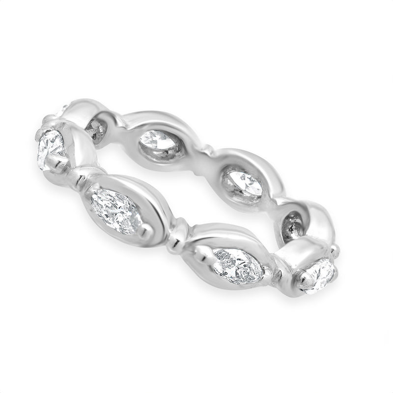 14 Karat White Marquise Diamond Eternity Band