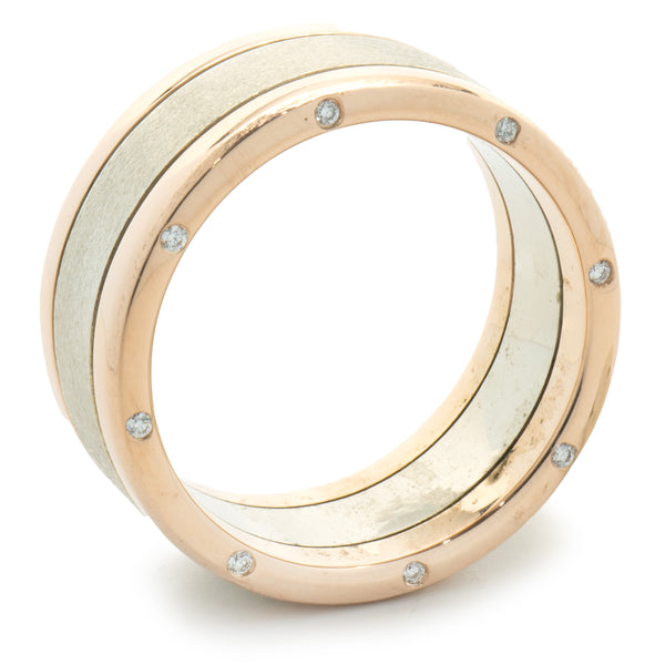 14 Karat White & Rose Gold Diamond Station Band