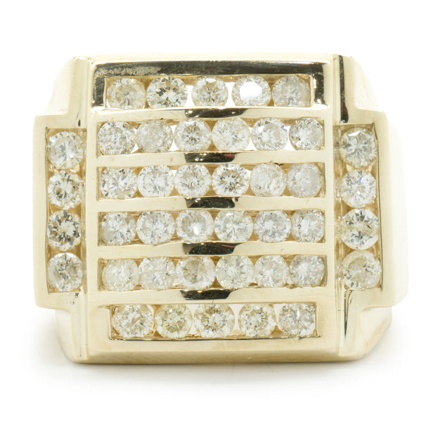 14k Yellow Gold Channel Set Diamond Ring