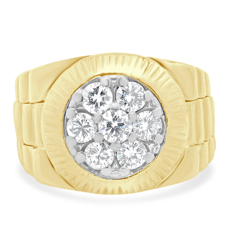 18 Karat Yellow Gold Diamond Cluster Ring