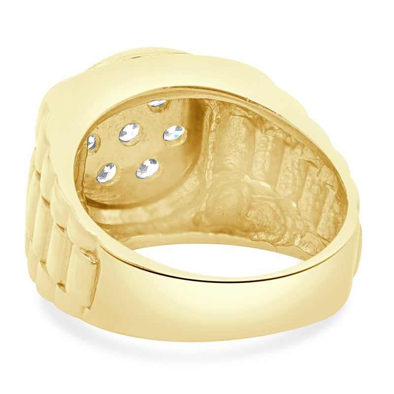 18 Karat Yellow Gold Diamond Cluster Ring