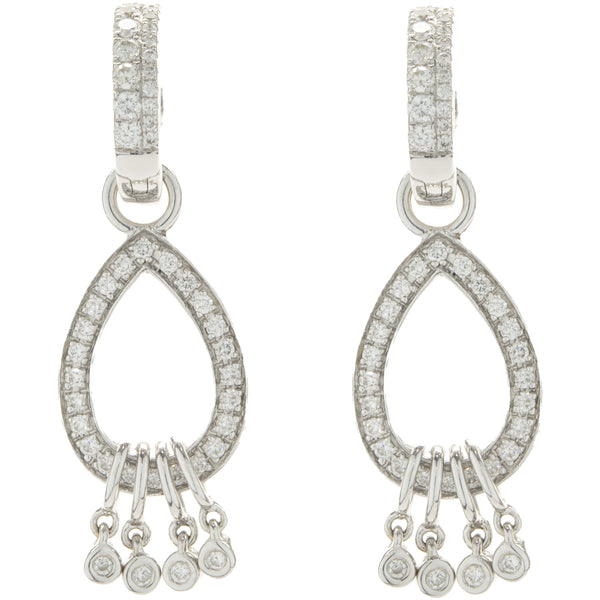 14 Karat White Gold Diamond Drop Earrings