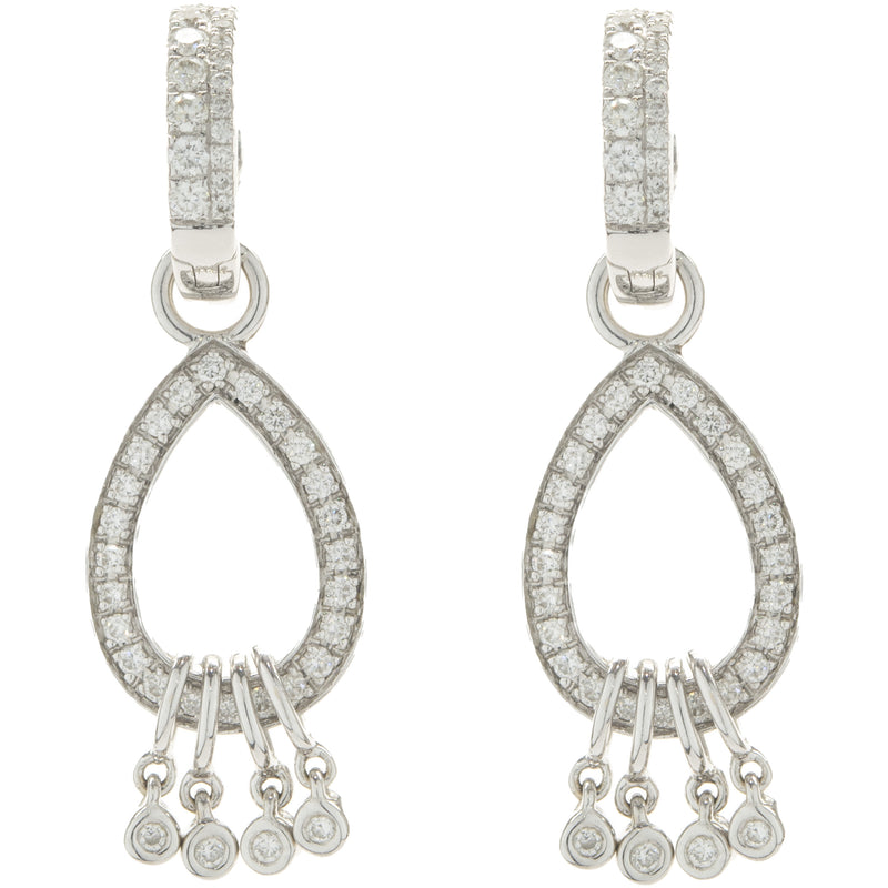 14 Karat White Gold Diamond Drop Earrings