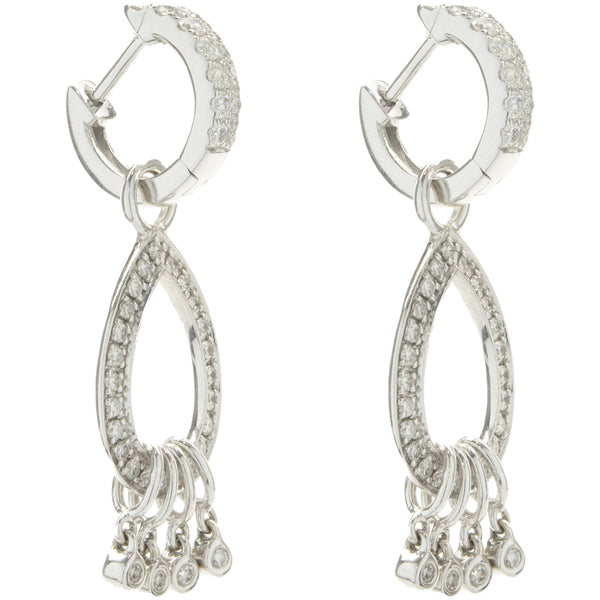 14 Karat White Gold Diamond Drop Earrings