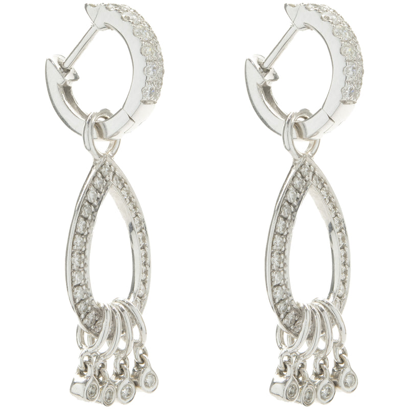 14 Karat White Gold Diamond Drop Earrings