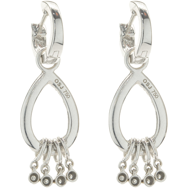 14 Karat White Gold Diamond Drop Earrings