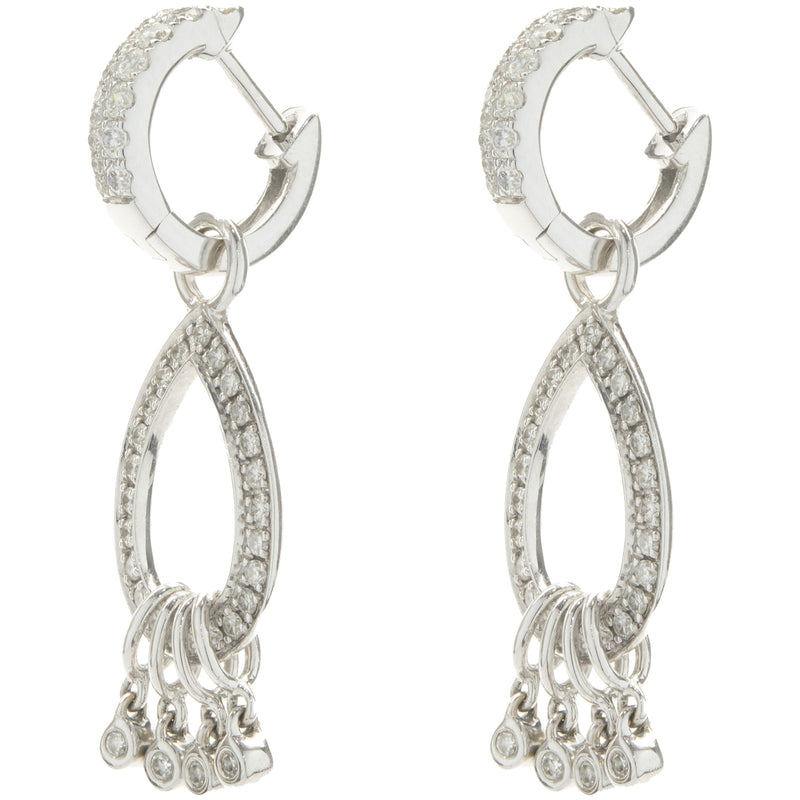 14 Karat White Gold Diamond Drop Earrings
