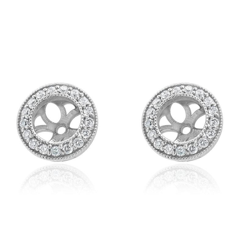 14 Karat White Gold Diamond Stud Earring Jackets