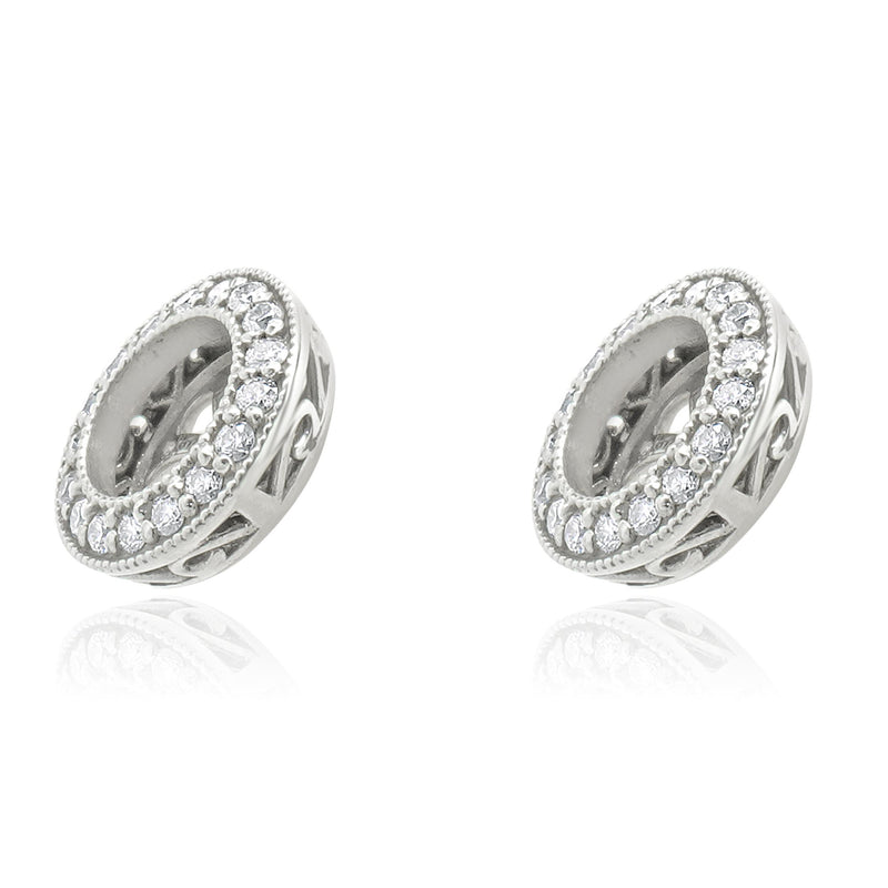 14 Karat White Gold Diamond Stud Earring Jackets
