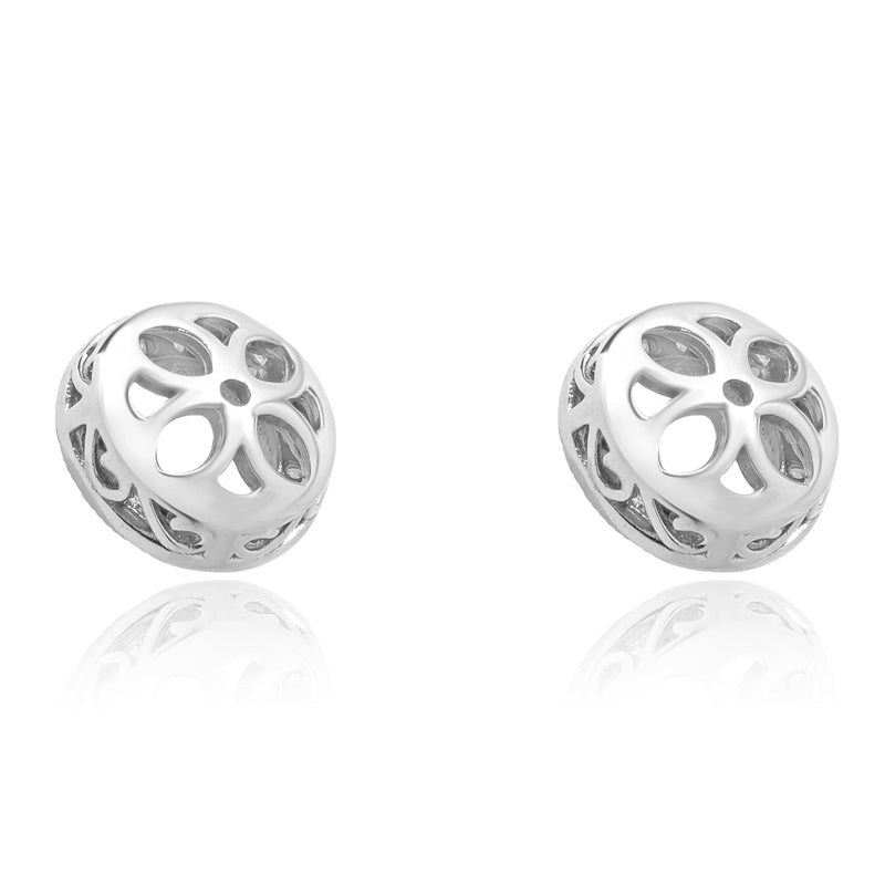 14 Karat White Gold Diamond Stud Earring Jackets