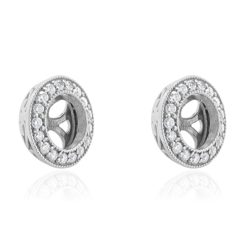 14 Karat White Gold Diamond Stud Earring Jackets