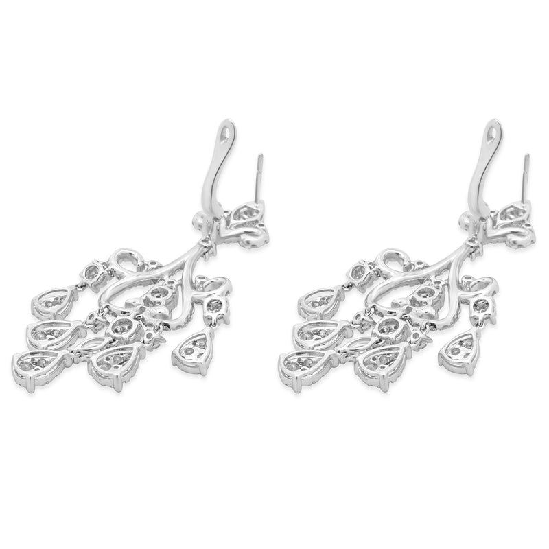 18 Karat White Gold Diamond Chandelier Drop Earrings