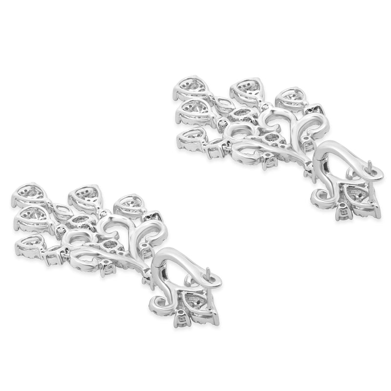 18 Karat White Gold Diamond Chandelier Drop Earrings