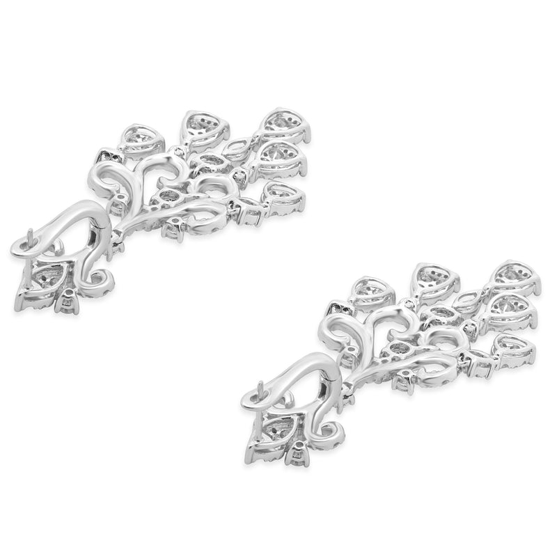 18 Karat White Gold Diamond Chandelier Drop Earrings