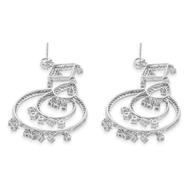 Piranesi 18 Karat White Gold Diamond Chandelier Drop Earrings