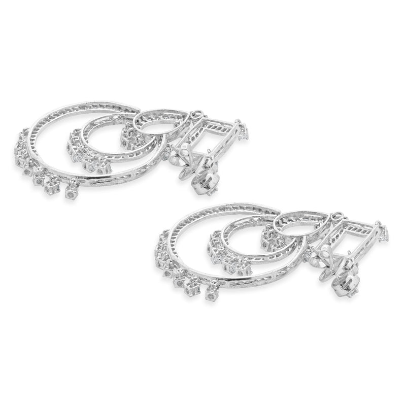 Piranesi 18 Karat White Gold Diamond Chandelier Drop Earrings
