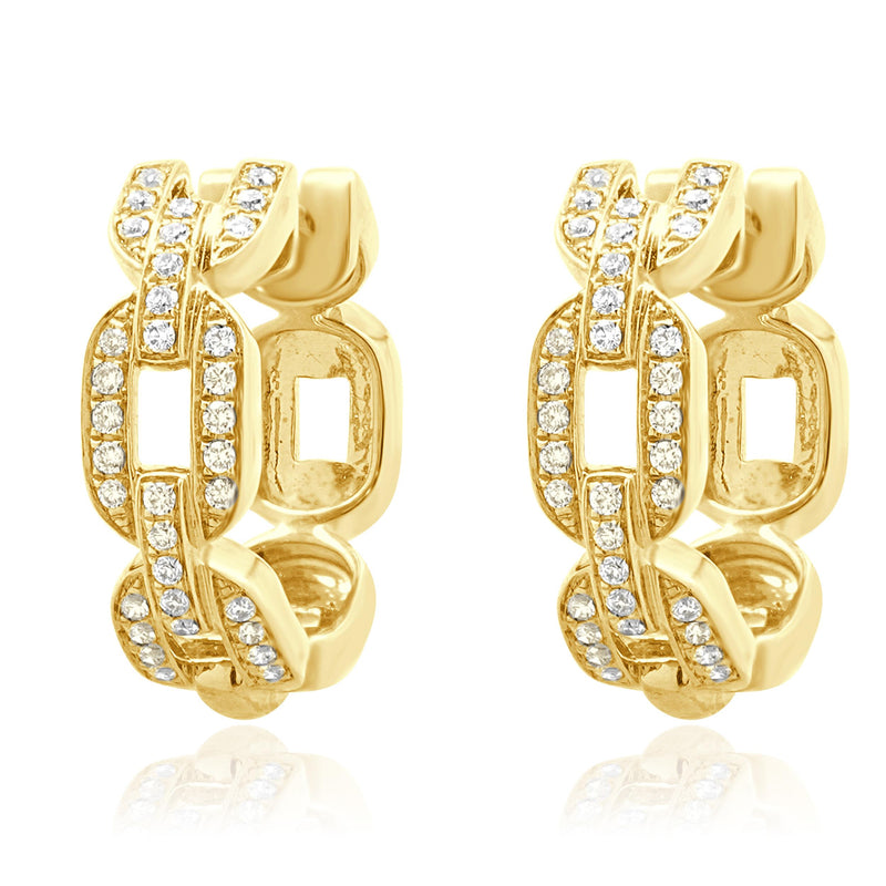 18 Karat White Gold Diamond Hoop Earrings