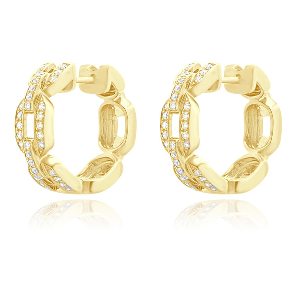 18 Karat White Gold Diamond Hoop Earrings