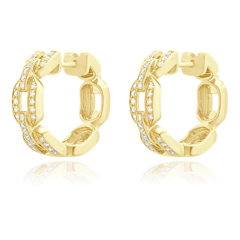18 Karat White Gold Diamond Hoop Earrings