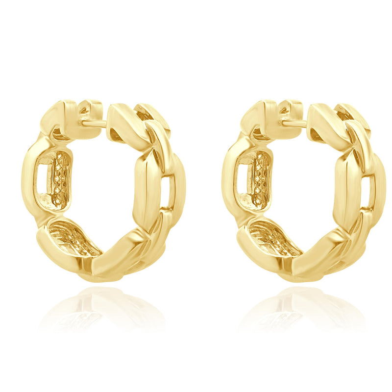 18 Karat White Gold Diamond Hoop Earrings