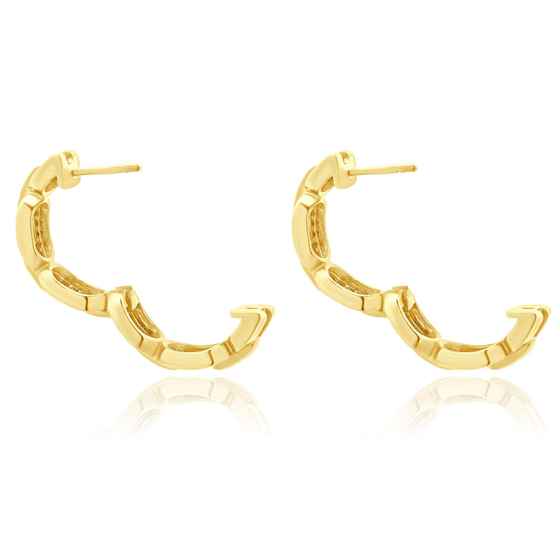 18 Karat White Gold Diamond Hoop Earrings