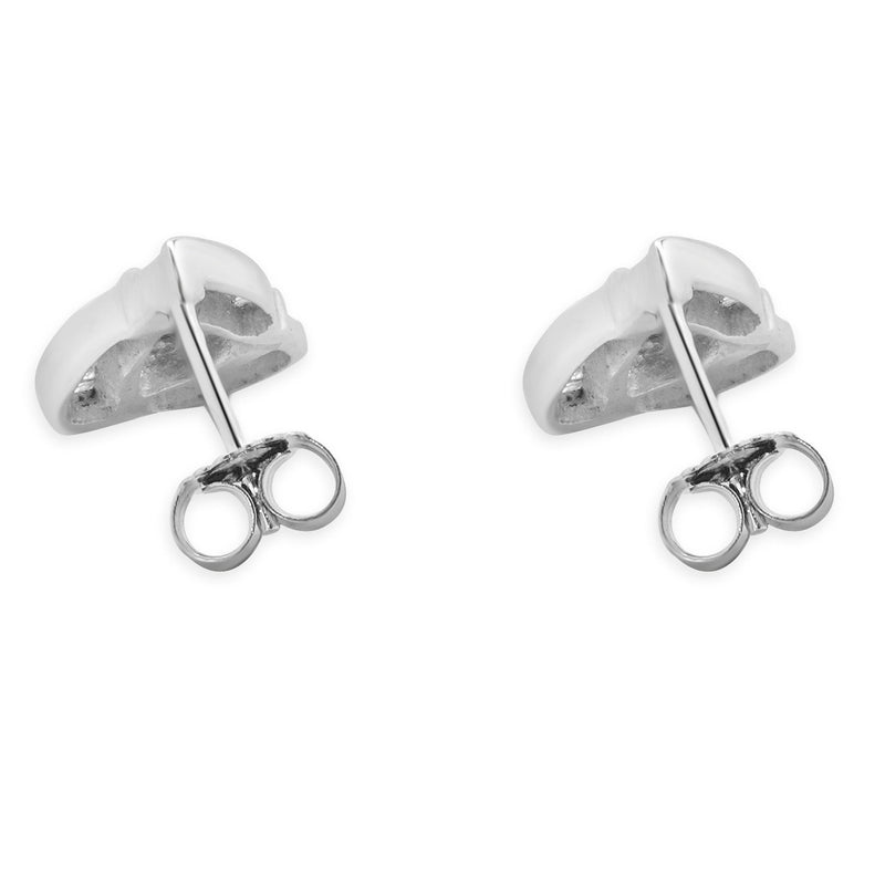 14 Karat White Gold Baguette and Round Bypass Diamond Earrings