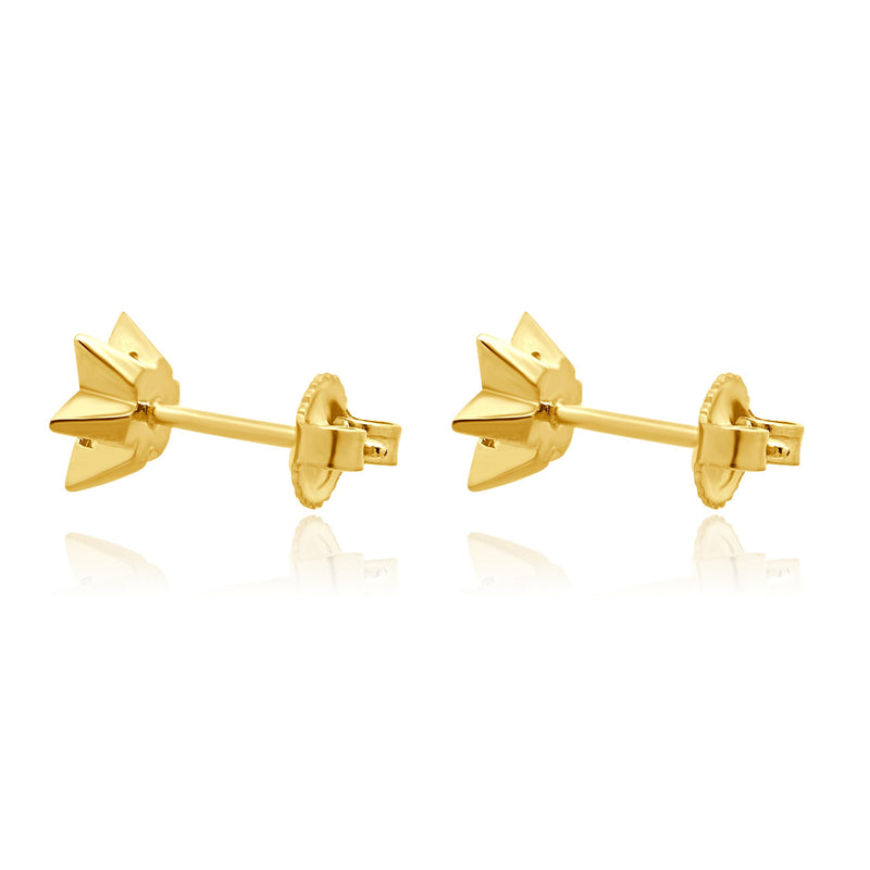 14 Karat Yellow Gold Diamond Star Stud Earrings