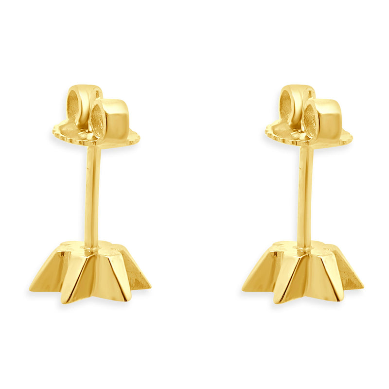 14 Karat Yellow Gold Diamond Star Stud Earrings