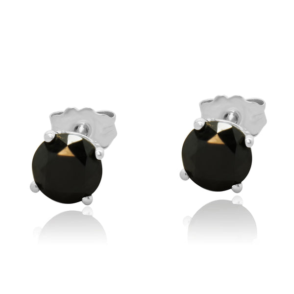 10 Karat White Gold Round Brilliant Cut Diamond Stud Earrings