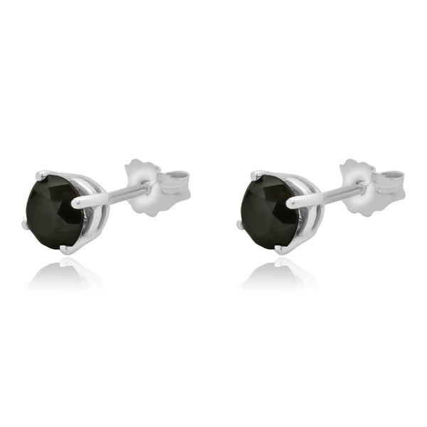 10 Karat White Gold Round Brilliant Cut Diamond Stud Earrings
