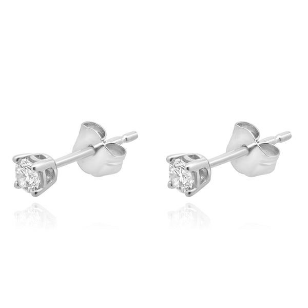 14 Karat White Gold Diamond Stud Earrings
